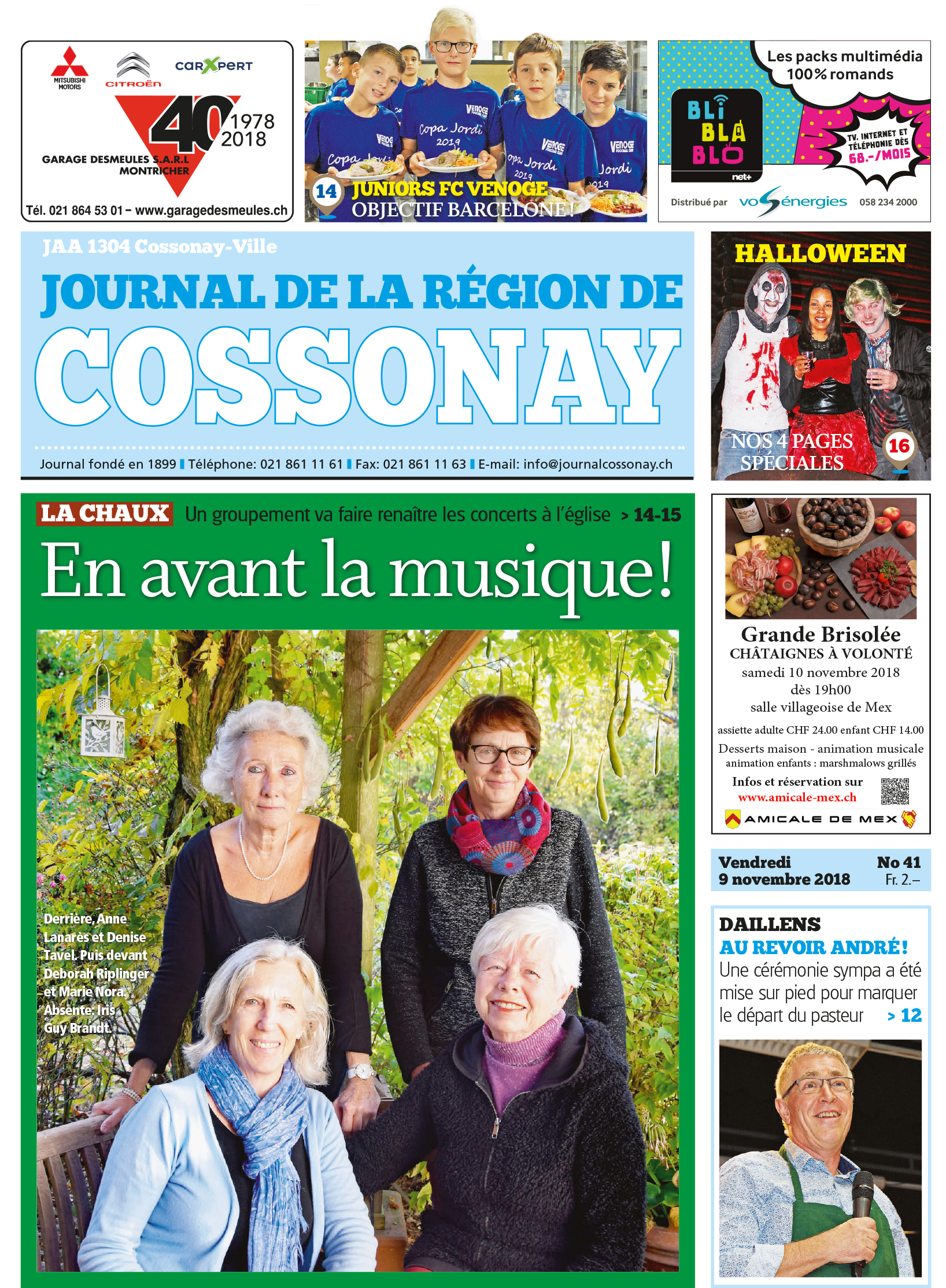 La Une – 9 novembre