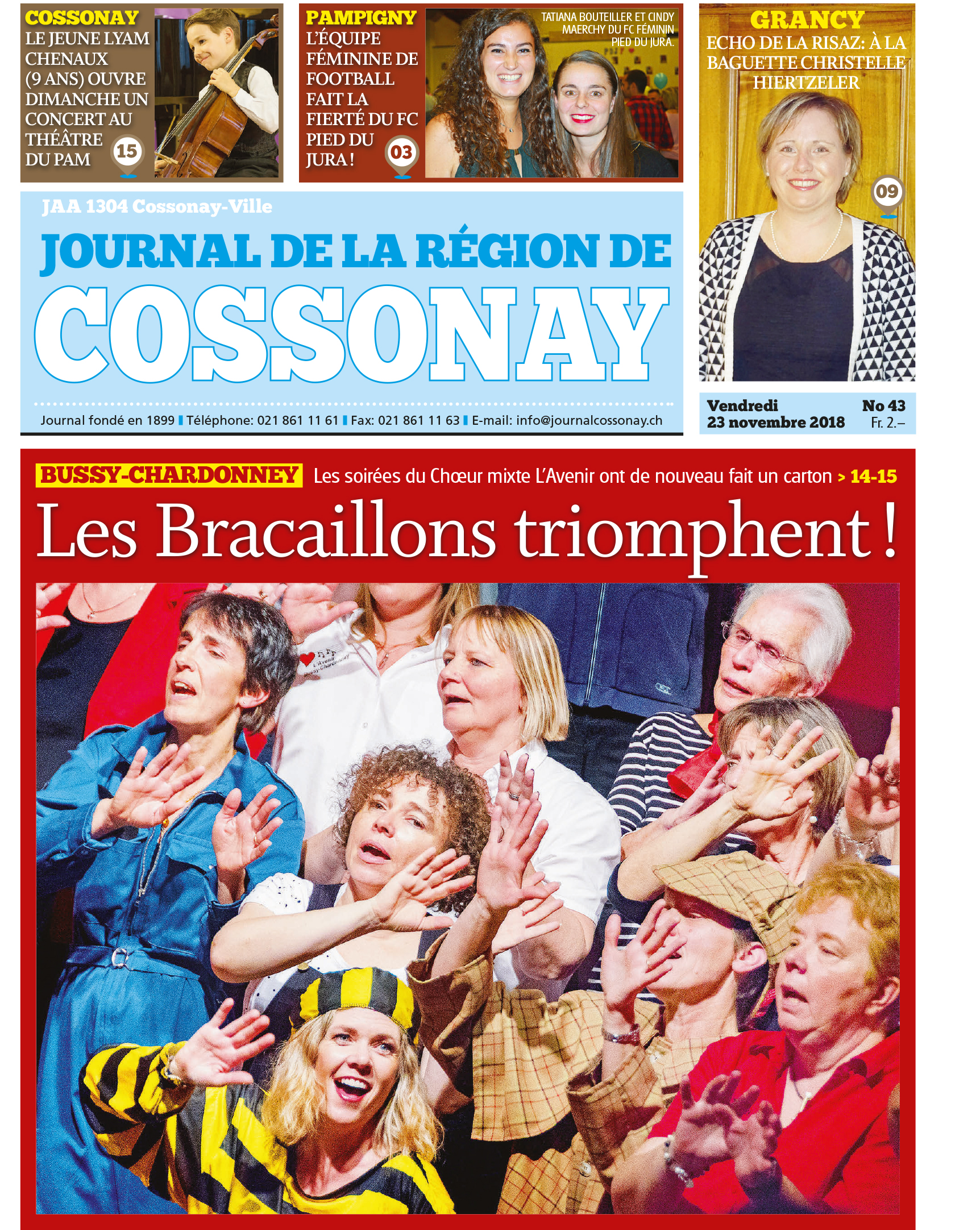 La Une – 23 novembre 2018