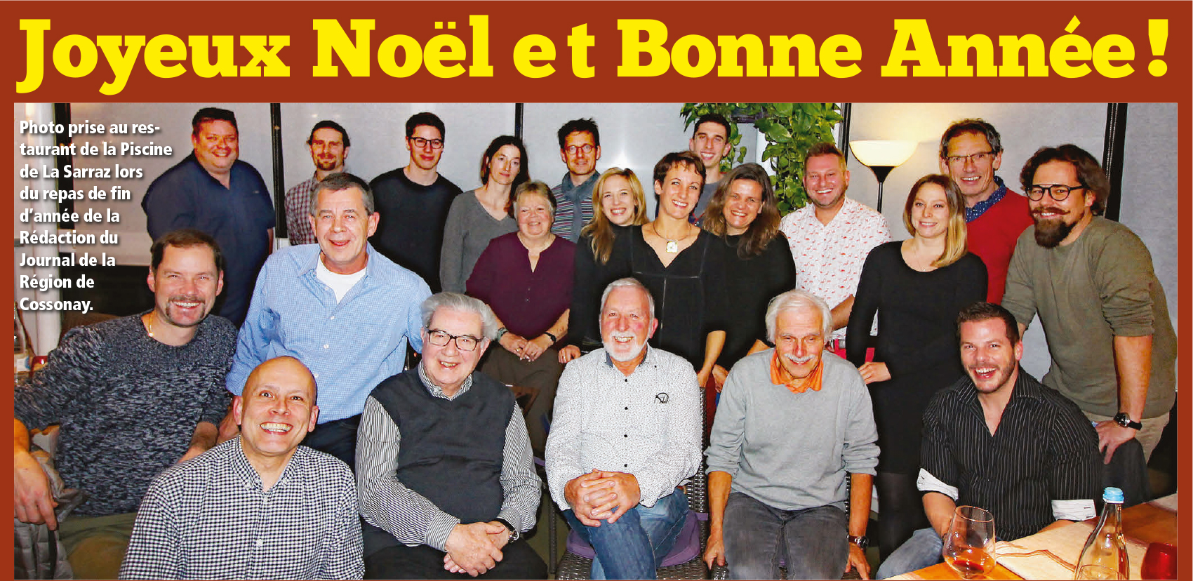Les meilleurs voeux du Journal de la Région de Cossonay