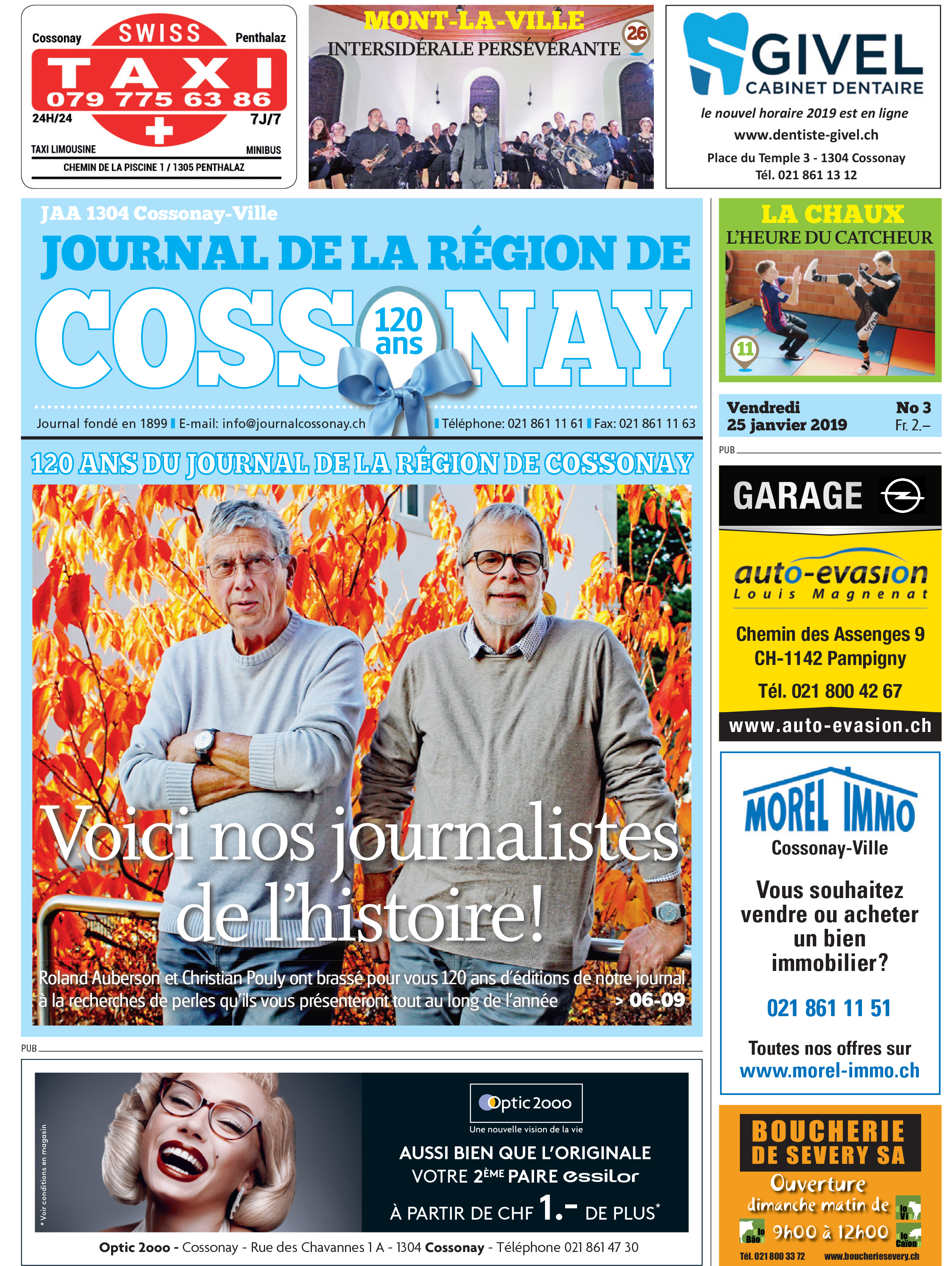 La Une du 25 janvier