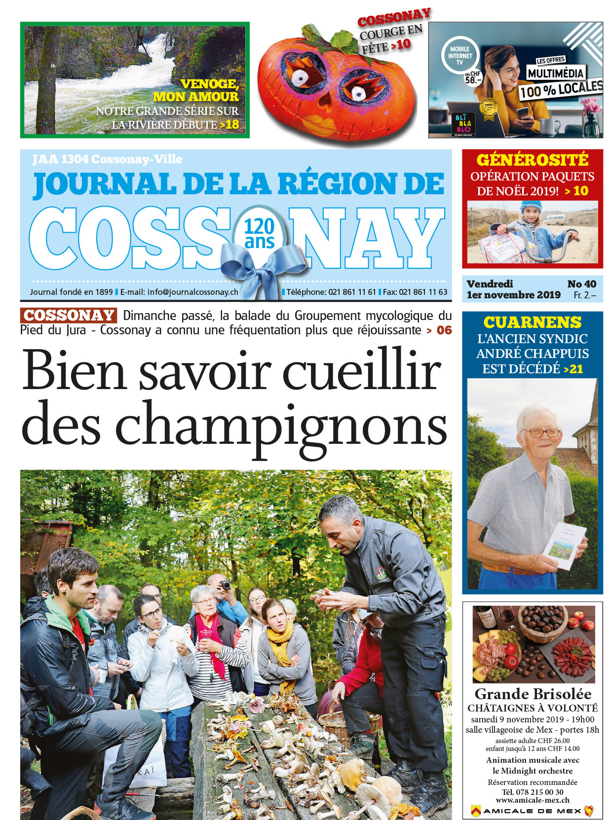 La Une du vendredi 1er novembre 2019
