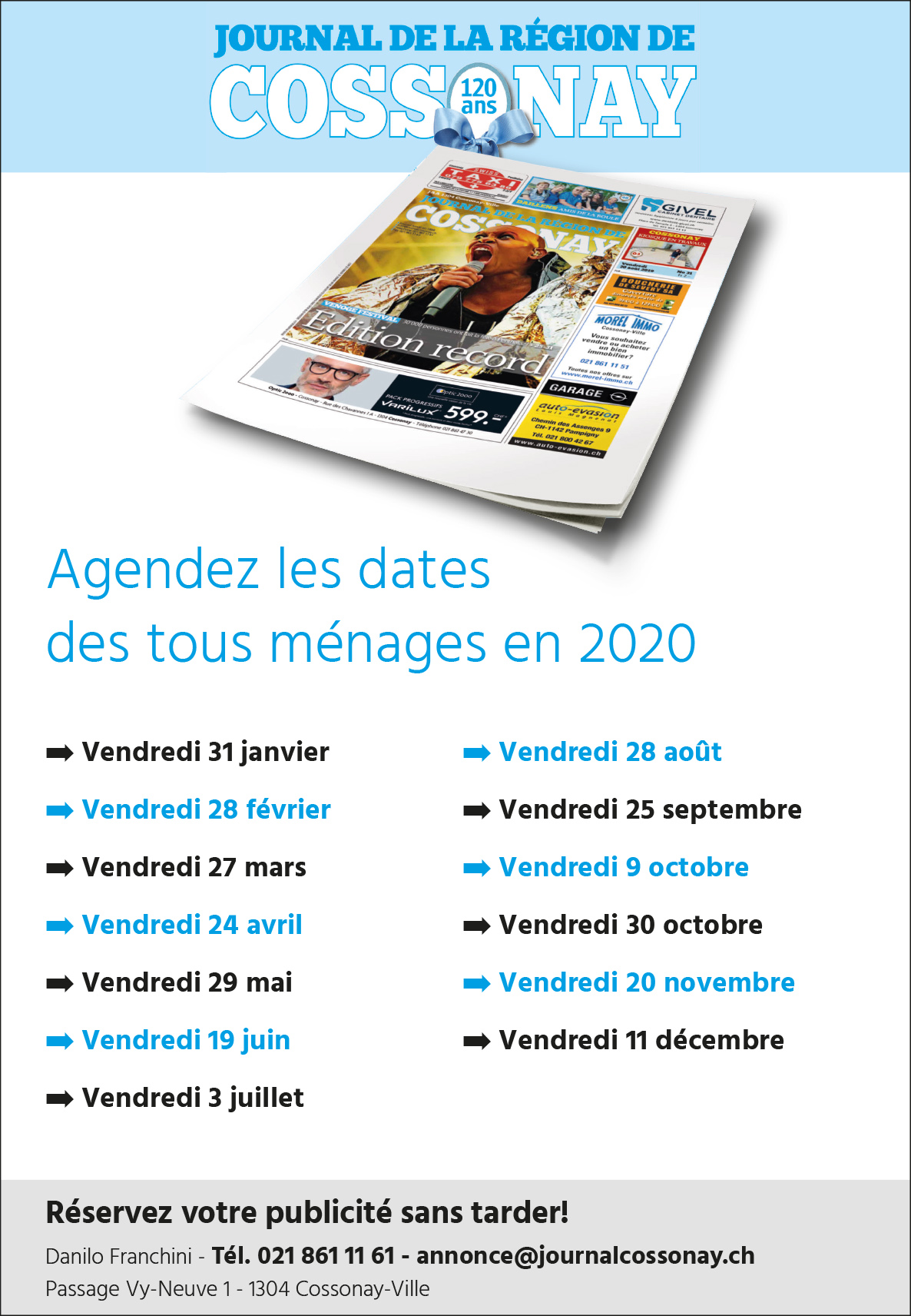 Agendez les tous ménages 2020 !