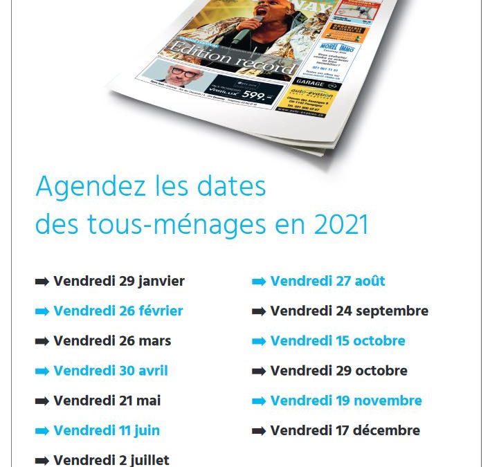 Agendez les tous-ménages en 2021