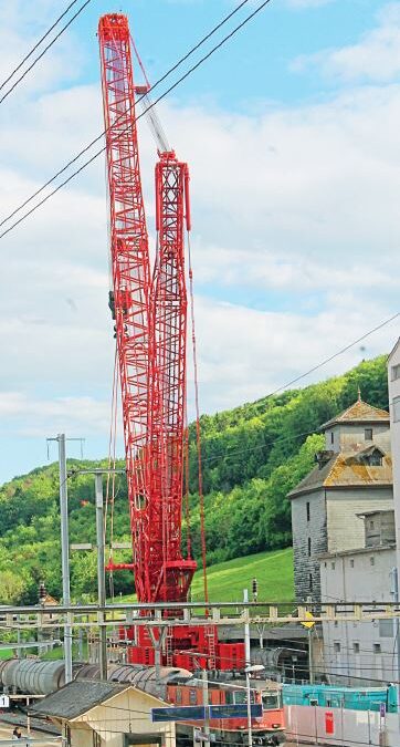 Gare CFF Cossonay-Penthalaz. Grue de tous les records.