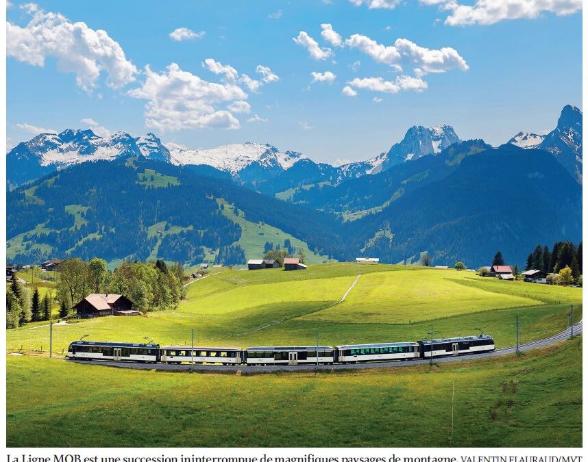 Rubrique Montagne. Le MOB, train vers la carte postale