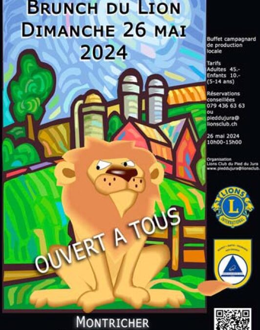 Montricher – Brunch du Lions CLub du Pied du Jura le 26 mai à 10h