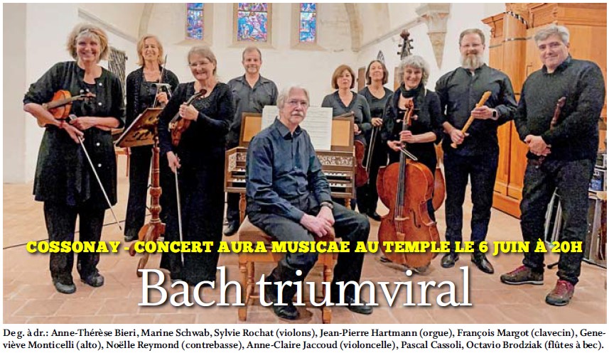Cossonay – Concert Aura Musicae au Temple le 6 juin à 20H